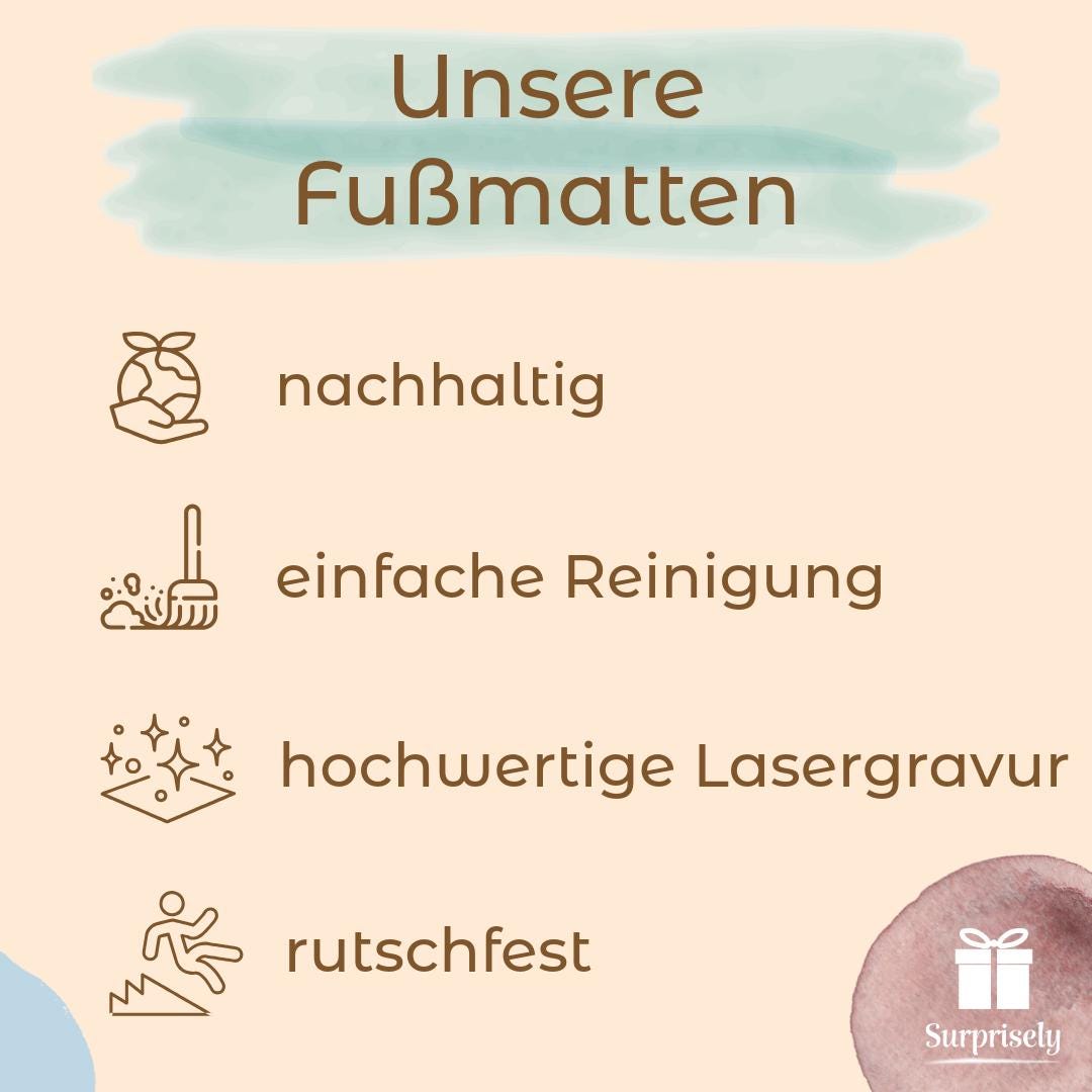 Personalisierte Fußmatte mit Namen | MR & MRS Türmatte aus Kokos und individueller Gravur - Surprisely