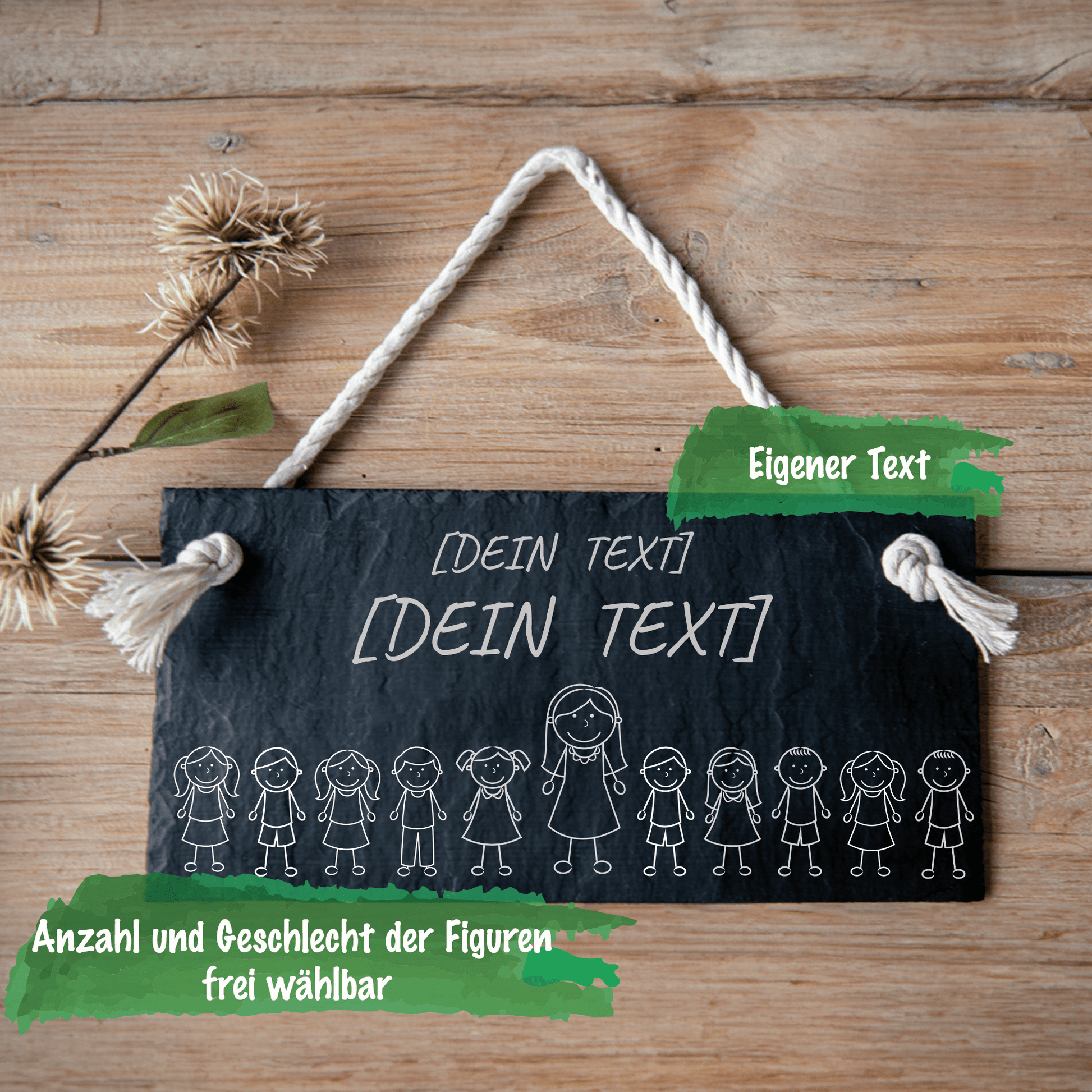 Abschiedsgeschenk für Erzieher - Personalisiertes Schieferschild mit Gravur - 30x15 cm Türschild - Geschenk Kita Erzieherin Erzieher - Surprisely 