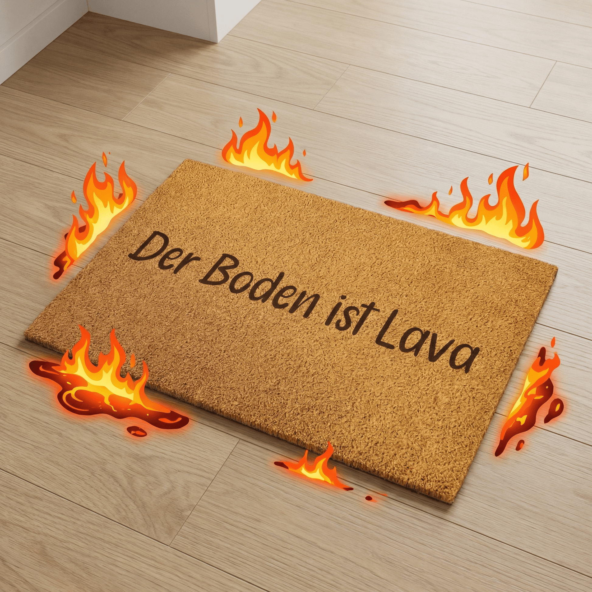 Fußmatte aus Kokos, Familienfußmatte der Boden ist Lava 60 x 40cm - Surprisely 