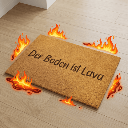 Fußmatte aus Kokos, Familienfußmatte der Boden ist Lava 60 x 40cm - Surprisely 