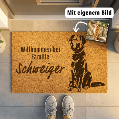 Personalisierte Haustier - Fußmatte mit Familiennamen & | Hund & Katze - Surprisely 