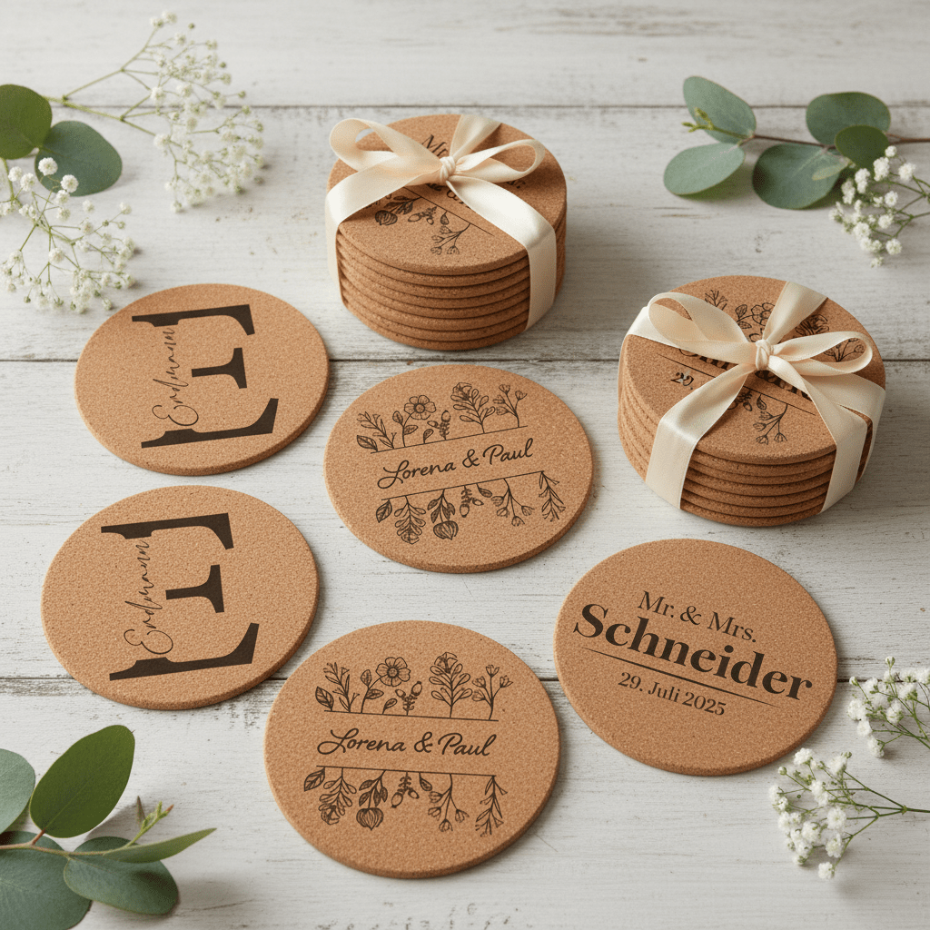 Personalisierte Untersetzer aus Kork mit Gravur - Surprisely 