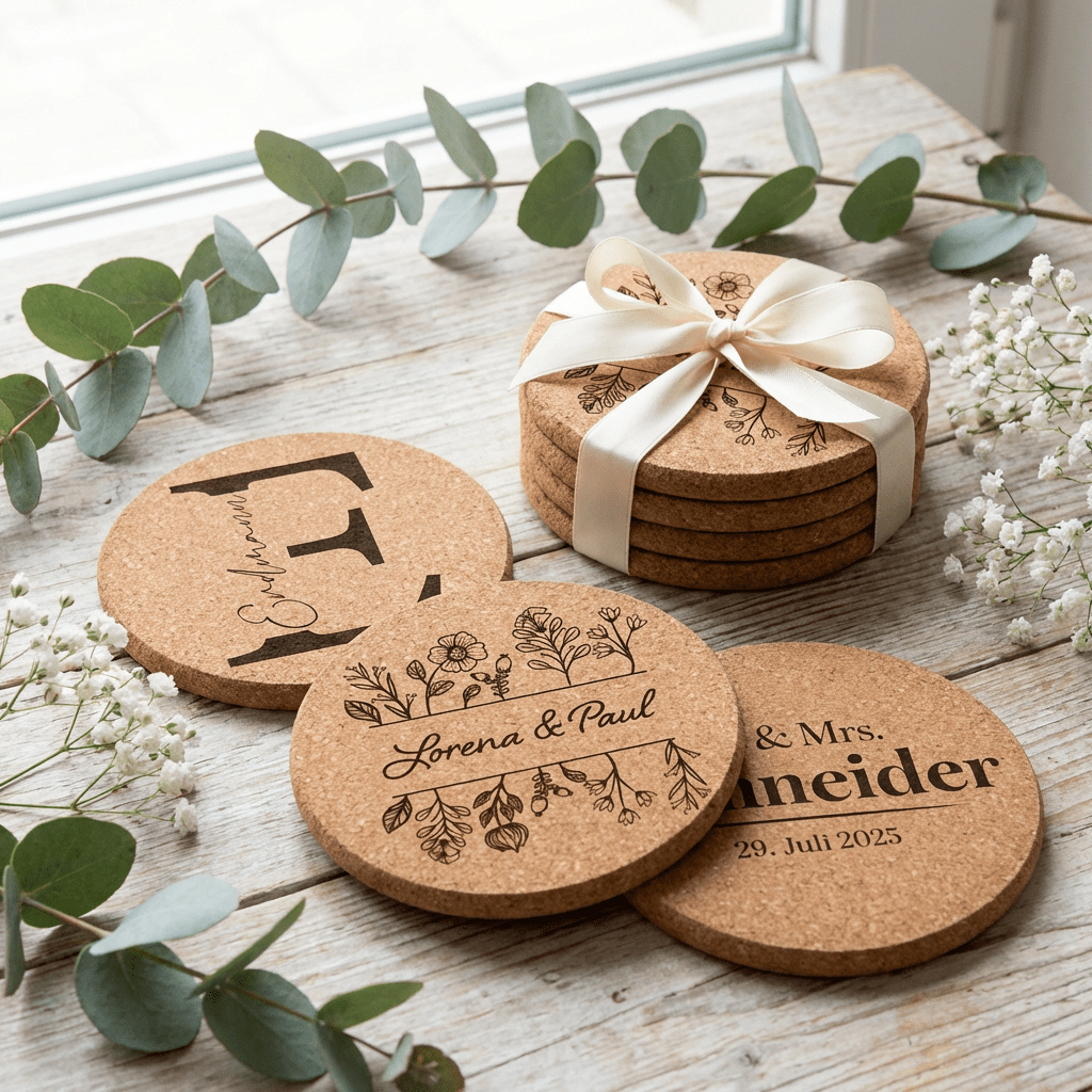 Personalisierte Untersetzer aus Kork mit Gravur - Surprisely 