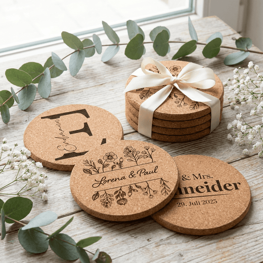 Personalisierte Untersetzer aus Kork mit Gravur - Surprisely 
