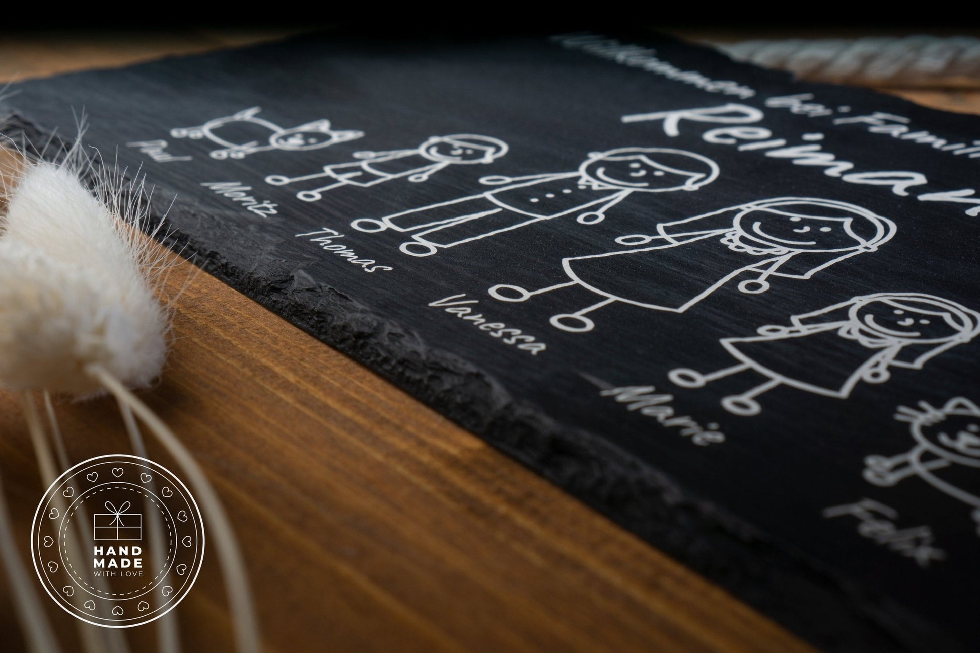 Personalisiertes Türschild aus Schiefer - Surprisely 