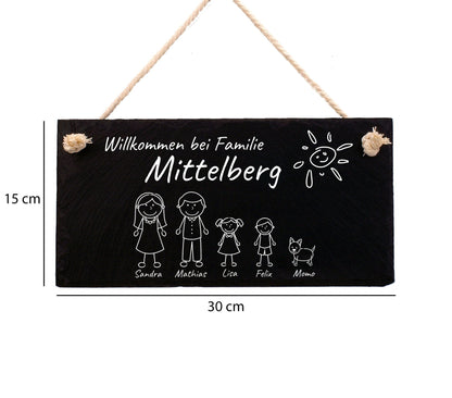 Personalisiertes Türschild aus Schiefer - Surprisely 