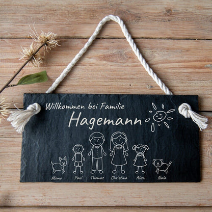 Personalisiertes Türschild aus Schiefer - Surprisely 