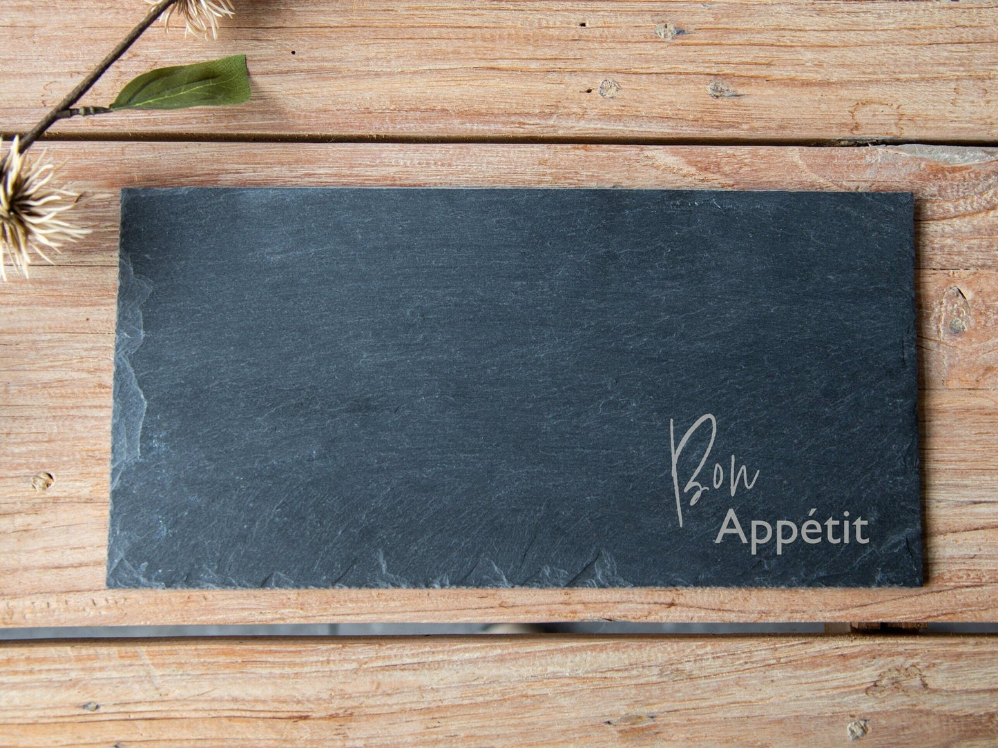 Schiefer Platzset - Servier - Platte "Bon appétit" 30x15cm - Surprisely 